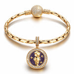 INTJ MBTI Personality Tarnish-Resistant Silver Dangle Charm With Enamel In 14K Gold Plated