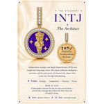 INTJ MBTI Personality Tarnish-Resistant Silver Dangle Charm With Enamel In 14K Gold Plated