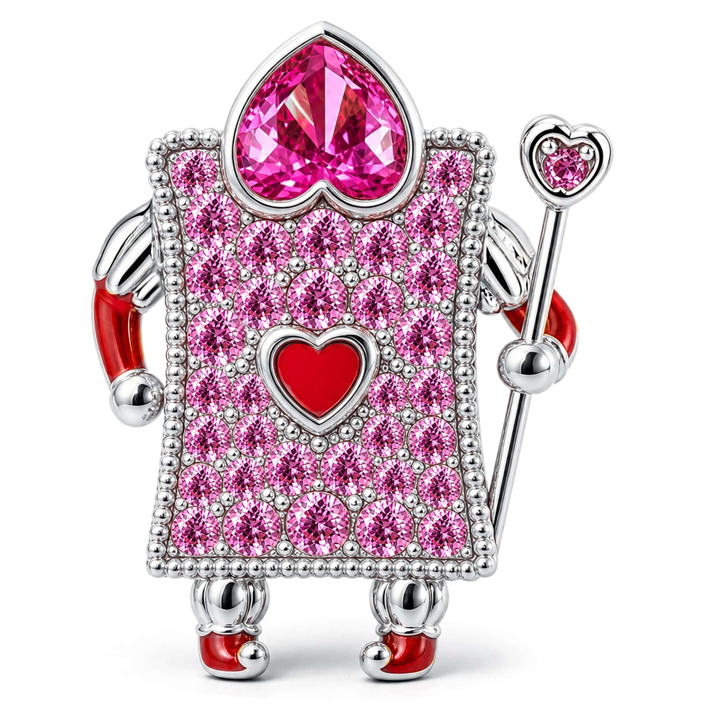 Wonderland Card Guard Tarnish-Resistant Silver Charm In White Gold Plated