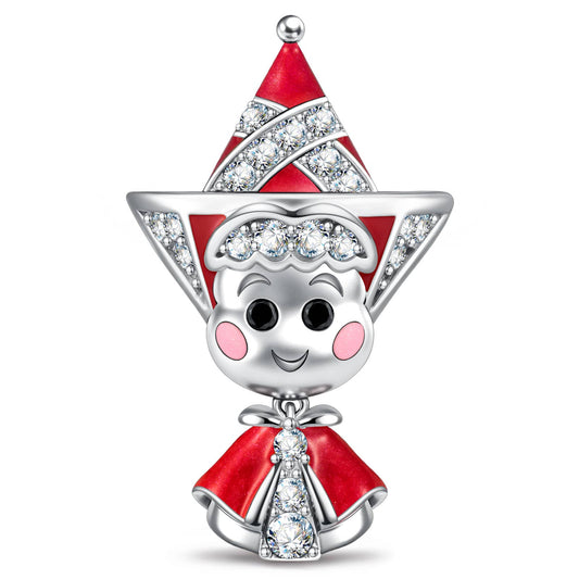 gona- Matryoshka Doll Tarnish-Resistant Silver Charm In White Gold Plated