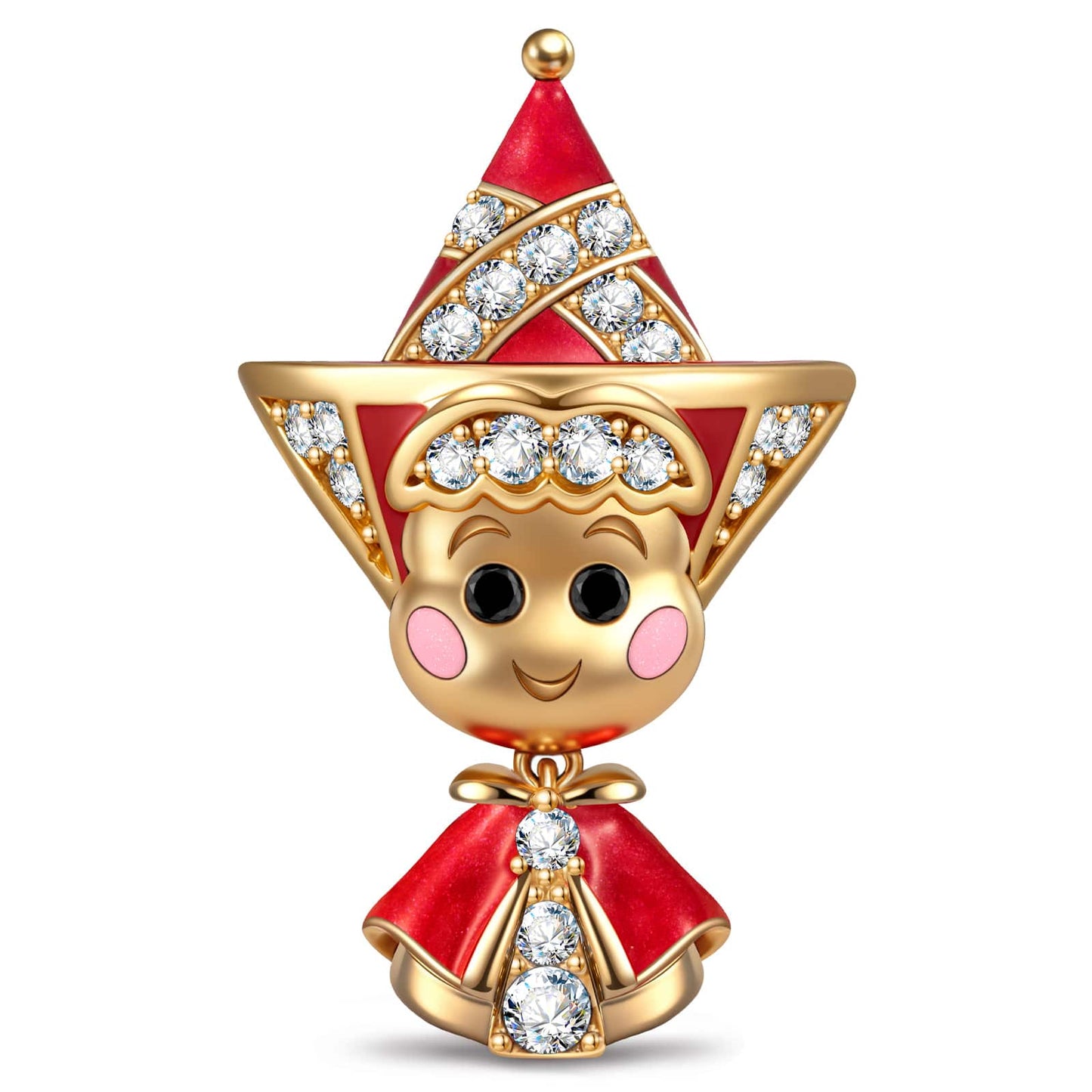 Matryoshka Doll Tarnish-Resistant Silver Charm In 14K Gold Plated