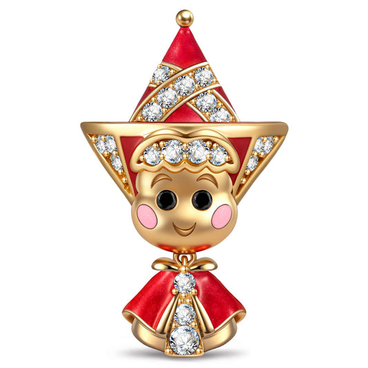 gona- Matryoshka Doll Tarnish-Resistant Silver Charm In 14K Gold Plated
