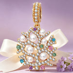 Coral Reef Pearl Tarnish-Resistant Silver Charm In 14K Gold Plated