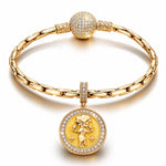ESFP MBTI Personality Tarnish-Resistant Silver Dangle Charm With Enamel In 14K Gold Plated
