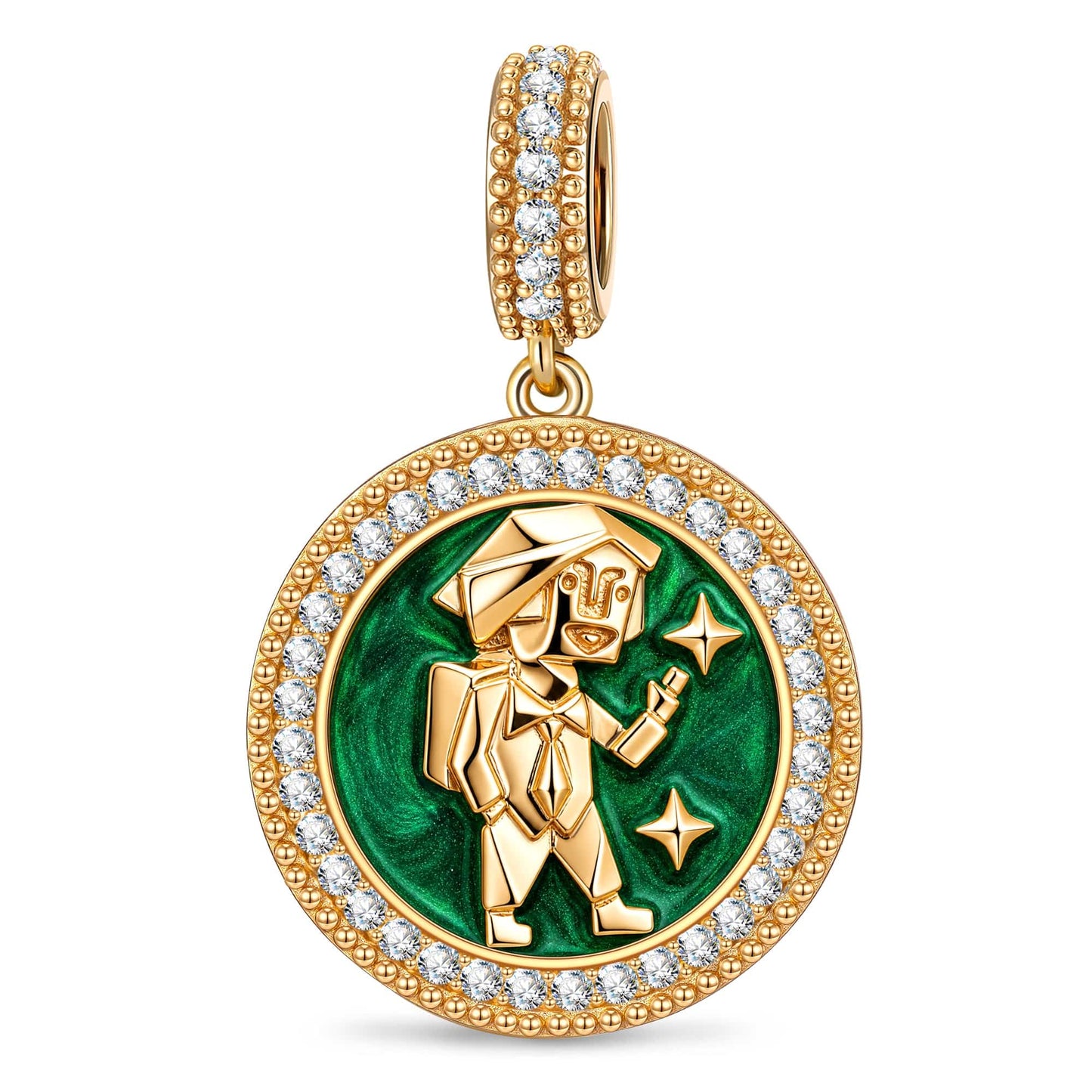 ENFP MBTI Personality Tarnish-Resistant Silver Dangle Charm With Enamel In 14K Gold Plated
