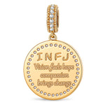 INFJ MBTI Personality Tarnish-Resistant Silver Dangle Charm With Enamel In 14K Gold Plated