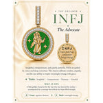 INFJ MBTI Personality Tarnish-Resistant Silver Dangle Charm With Enamel In 14K Gold Plated