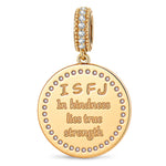 ISFJ MBTI Personality Tarnish-Resistant Silver Dangle Charm With Enamel In 14K Gold Plated