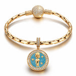 ISFJ MBTI Personality Tarnish-Resistant Silver Dangle Charm With Enamel In 14K Gold Plated