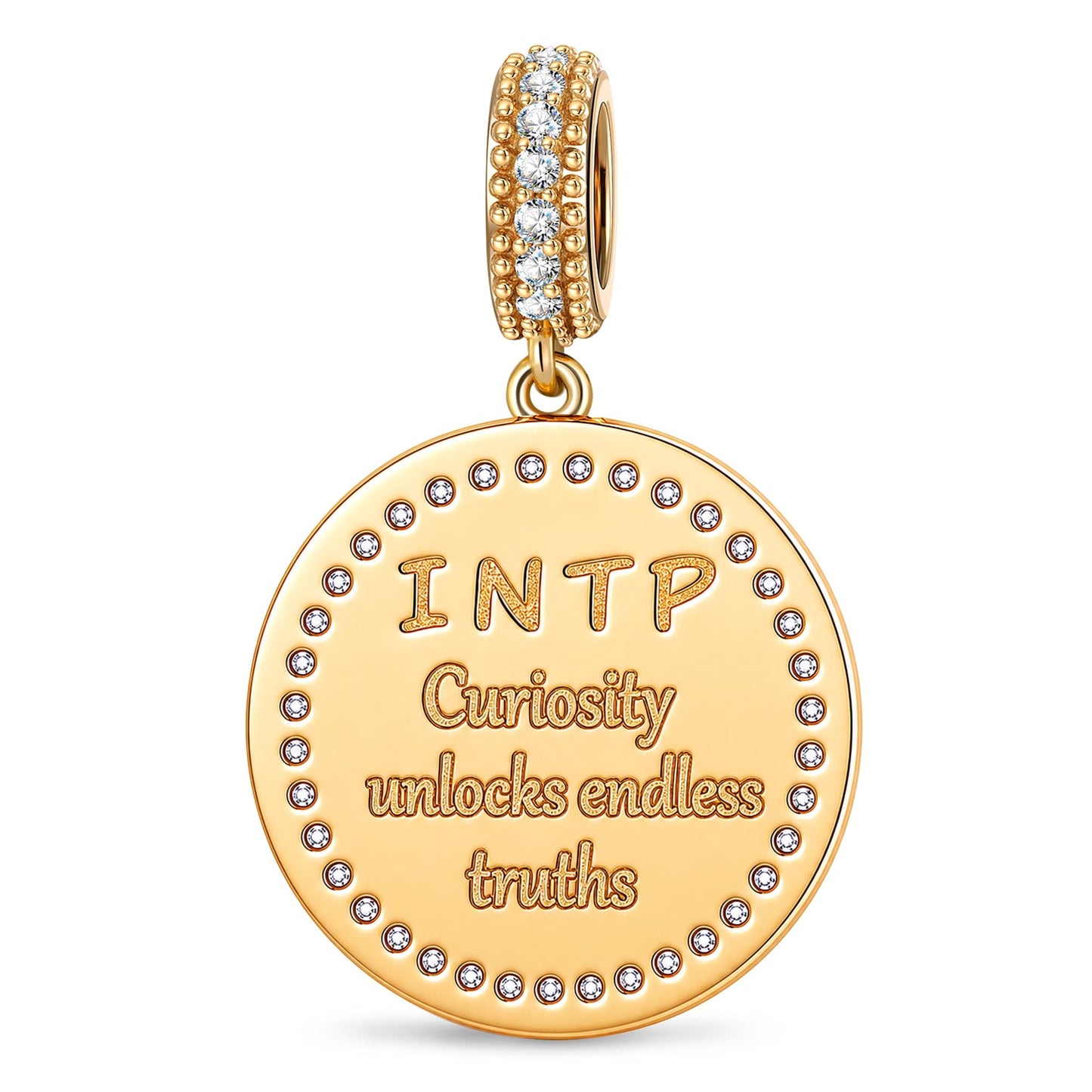 INTP MBTI Personality Tarnish-Resistant Silver Dangle Charm With Enamel In 14K Gold Plated