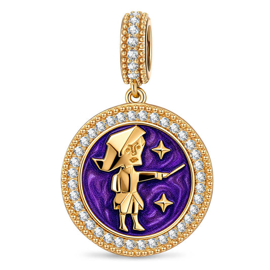 gona- ENTJ MBTI Personality Tarnish-Resistant Silver Dangle Charm With Enamel In 14K Gold Plated