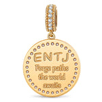 ENTJ MBTI Personality Tarnish-Resistant Silver Dangle Charm With Enamel In 14K Gold Plated