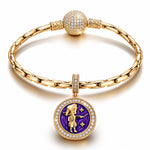 ENTJ MBTI Personality Tarnish-Resistant Silver Dangle Charm With Enamel In 14K Gold Plated