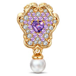 Wonderland Heart Mirror Tarnish-Resistant Silver Charm In 14K Gold Plated