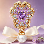 Wonderland Heart Mirror Tarnish-Resistant Silver Charm In 14K Gold Plated