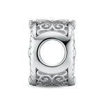 Compass North‑Star Pavé Blue‑Tone Round Dangle Charm in Tarnish‑Resistant Silver