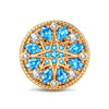 Compass North‑Star Pavé Blue‑Tone Round Dangle Charm in Tarnish‑Resistant Silver
