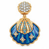 Blue Lagoon Seashell Tarnish-Resistant Silver Dangle Charm In 14K Gold Plated