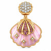 Pink Scallop Shell Tarnish-Resistant Silver Dangle Charm In 14K Gold Plated