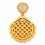 Pink Scallop Shell Tarnish-Resistant Silver Dangle Charm In 14K Gold Plated