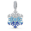 Timeless Fable Blue Pavé Gemstone Dangle Charm in Tarnish-Resistant Silver with White Gold Plating