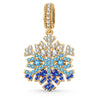 Timeless Fable Blue Pavé Gemstone Dangle Charm in Tarnish-Resistant Silver with 14K Gold Plating