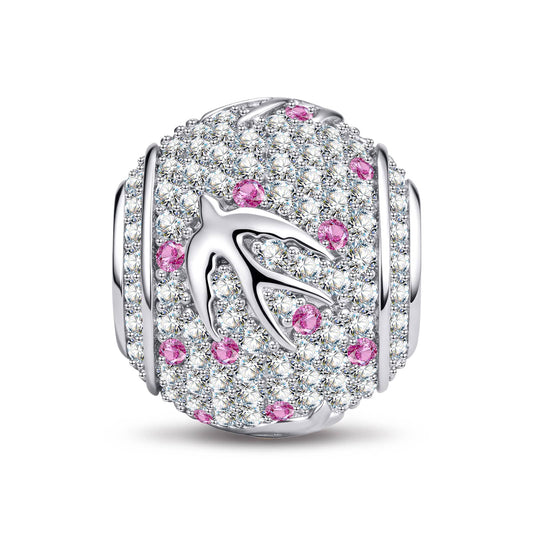 gona- Andersen's Fairy Tales Little Mermaid Tarnish-Resistant Silver Charm With Crystal In White Gold Plated