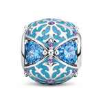Timeless Fable Aquamarine Heart Gemstone Dangle Charm in Tarnish-Resistant Silver with White Gold Plating