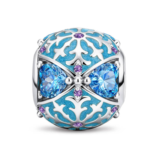 gona- Timeless Fable Aquamarine Heart Gemstone Dangle Charm in Tarnish-Resistant Silver with White Gold Plating