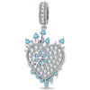 Timeless Fable Aquamarine Sparkle Pavé Gemstone Dangle Charm in Tarnish-Resistant Silver