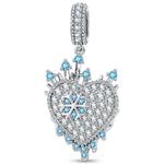 Timeless Fable Aquamarine Sparkle Pavé Gemstone Dangle Charm in Tarnish-Resistant Silver