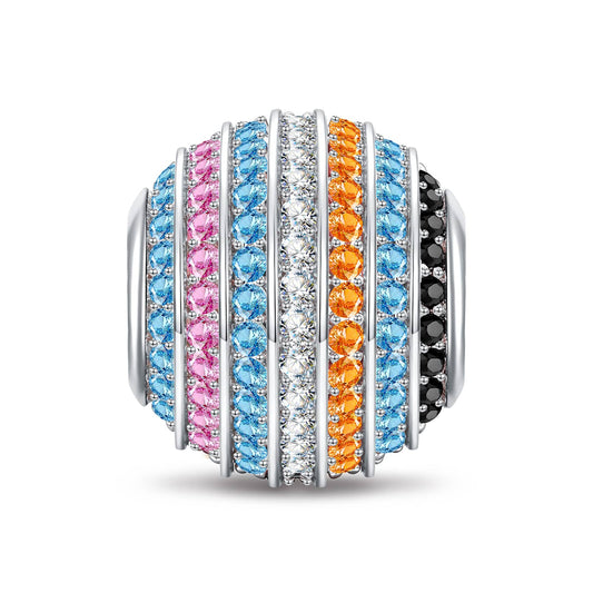 gona- Ocean Mermaid Tarnish-Resistant Silver Charm With Crystal In White Gold Plated