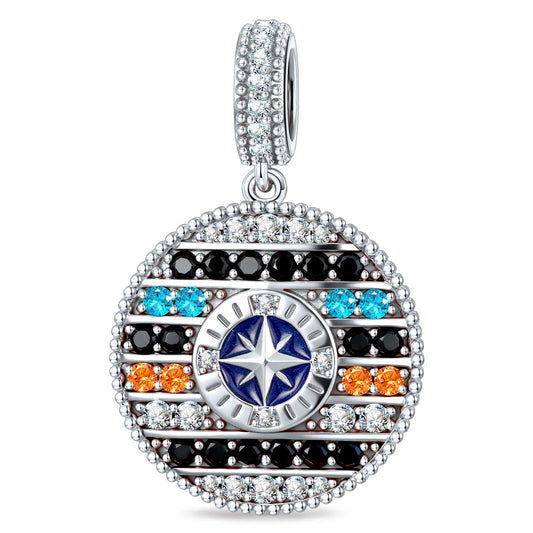 gona- Ocean Mermaid Sea Glow Pavé Gemstone Dangle Charm in Tarnish-Resistant Silver with White Gold Plating