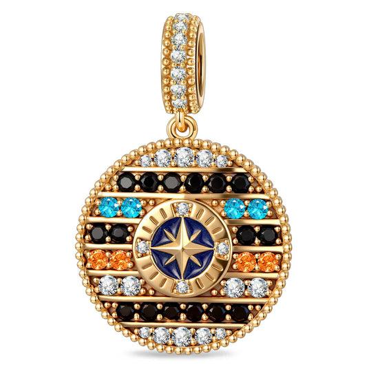 gona- Ocean Mermaid Sea Glow Pavé Gemstone Dangle Charm in Tarnish-Resistant Silver with 14K Gold Plating