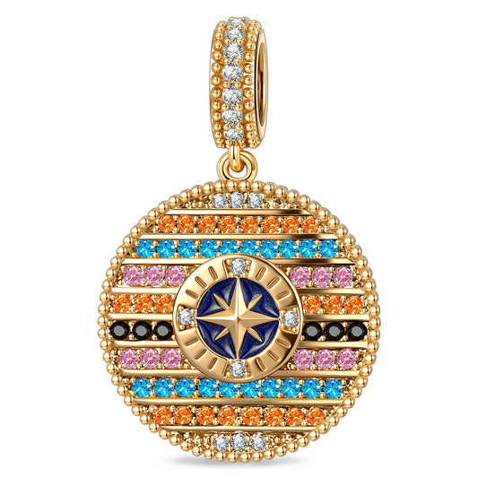 gona- Ocean Mermaid Sea Glow Pavé Gemstone Dangle Charm in Tarnish-Resistant Silver with 14K Gold Plating