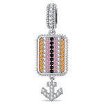 Ocean Tide Maiden Crystal Dangle Charm in Tarnish-Resistant Silver with White Gold Plating
