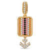 Ocean Tide Maiden Crystal Dangle Charm in Tarnish-Resistant Silver with 14K Gold Plating
