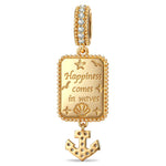 Ocean Tide Maiden Crystal Dangle Charm in Tarnish-Resistant Silver with 14K Gold Plating