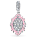 Timeless Fable Ruby Red Pavé Gemstone Dangle Charm in Tarnish-Resistant Silver