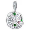 Timeless Fable Pearl Accent Crystal Dangle Charm in Tarnish-Resistant Silver with White Gold Plating