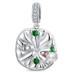 Timeless Fable Pearl Accent Crystal Dangle Charm in Tarnish-Resistant Silver with White Gold Plating