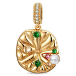 Timeless Fable Pearl Accent Crystal Dangle Charm in Tarnish-Resistant Silver with 14K Gold Plating