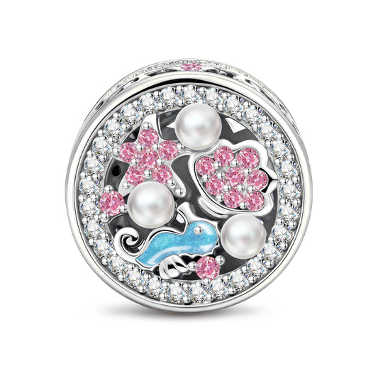 gona- Ocean Reverie Reversible Seahorse & Pavé Shell Charm in Tarnish-Resistant Silver