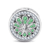 Peacock Reverie Reversible Butterfly & Floral Charm in Tarnish-Resistant Silver