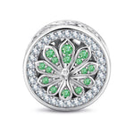 Peacock Reverie Reversible Butterfly & Floral Charm in Tarnish-Resistant Silver
