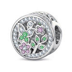 Peacock Reverie Reversible Butterfly & Floral Charm in Tarnish-Resistant Silver
