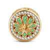 Peacock Reverie Reversible Butterfly & Floral Charm in Tarnish-Resistant Silver