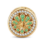 Peacock Reverie Reversible Butterfly & Floral Charm in Tarnish-Resistant Silver