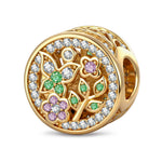 Peacock Reverie Reversible Butterfly & Floral Charm in Tarnish-Resistant Silver