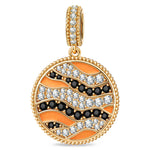 Ocean Mermaid Midnight Sparkle Pavé Gemstone Dangle Charm in Tarnish-Resistant Silver with 14K Gold Plating